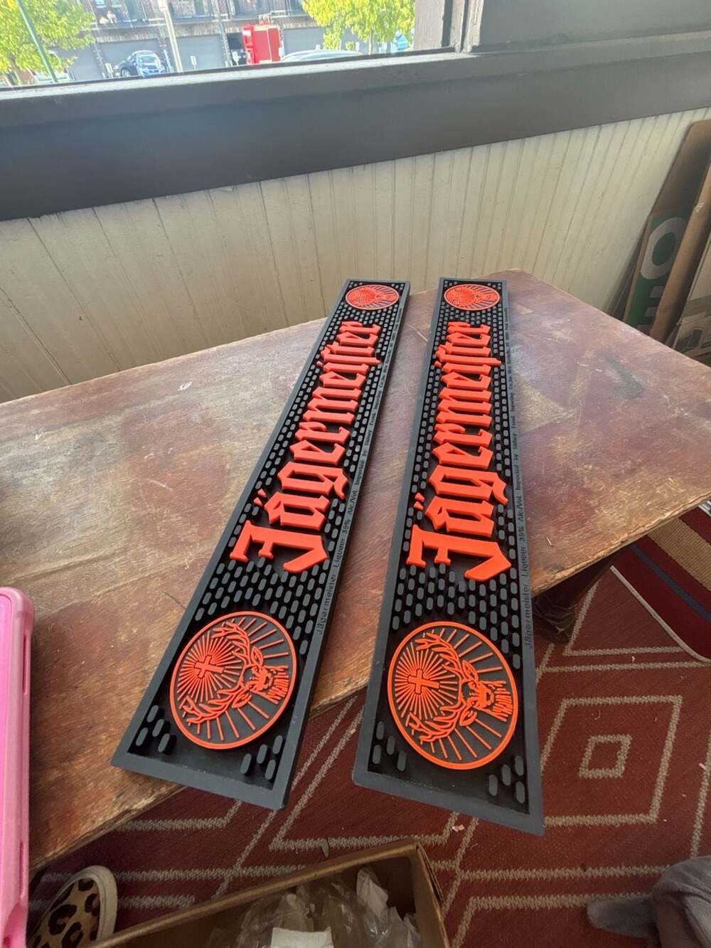 Jägermeister Rubber Bar Rail Runner Spill Mats Lot of 2